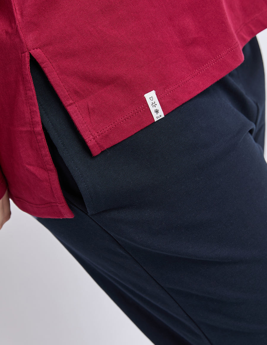 Elm Lifestyle II RENEE L/S Tee - maroon