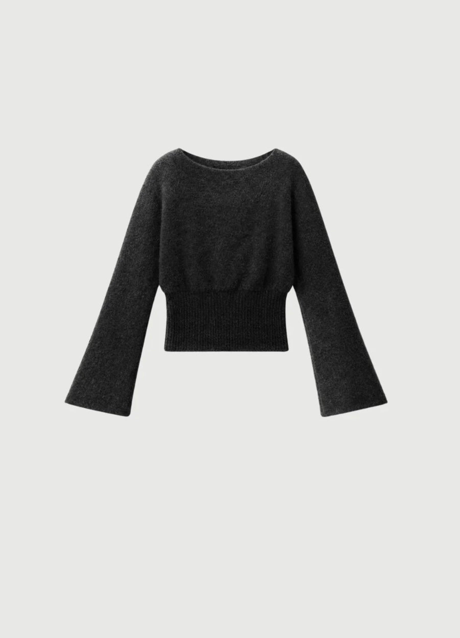 Pinky & Kamal II RIBBED mohair mix knit - dark grey