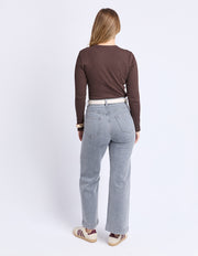 Foxwood II SCOOP RIB LONG SLEEVE TOP - Coffee