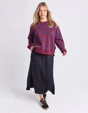Elm Lifestyle II FREEDOM Floral Crew - plum/pattern