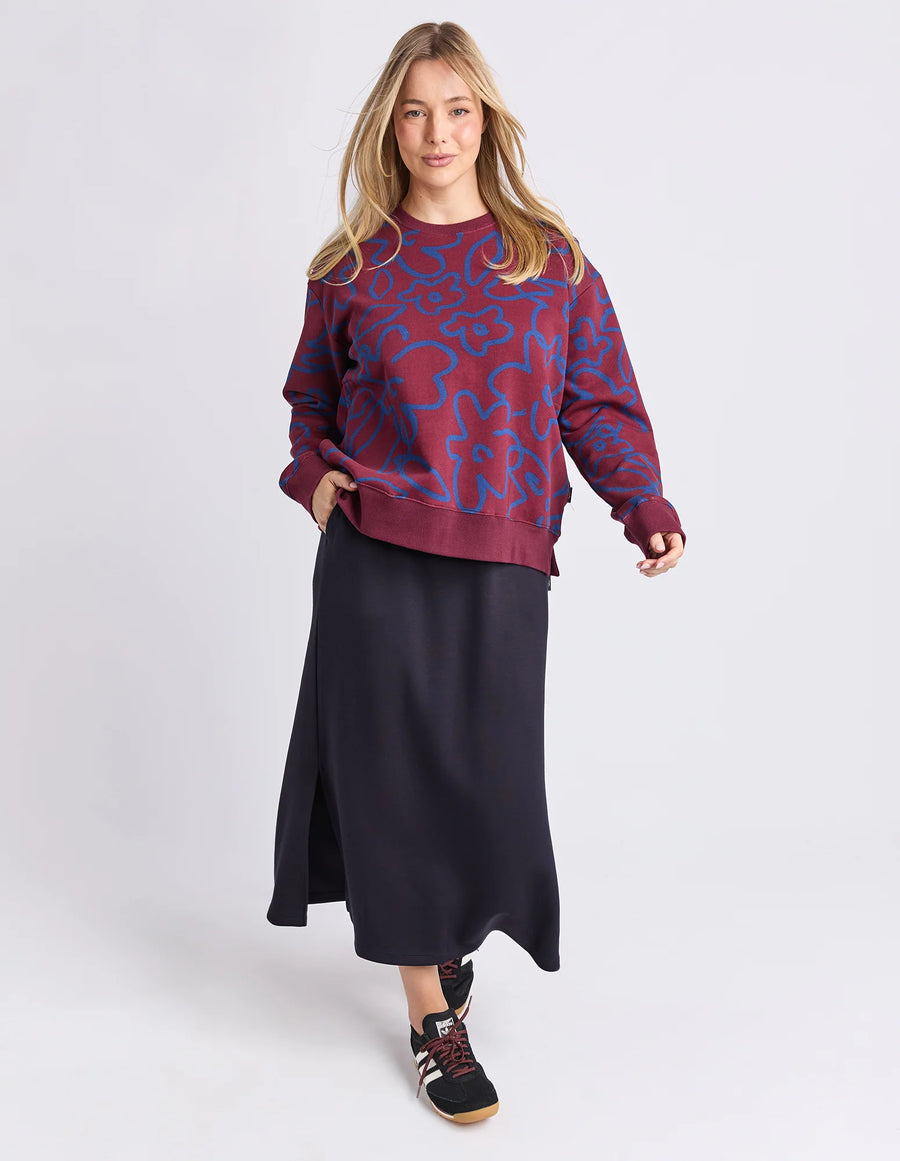 Elm Lifestyle II FREEDOM Floral Crew - plum/pattern