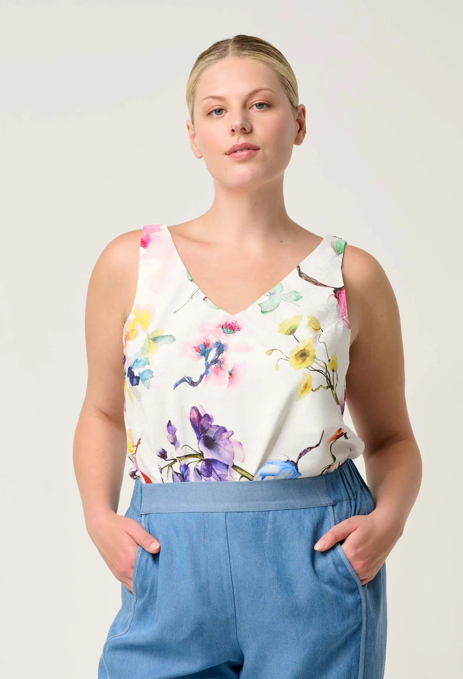 OnceWas II DERAY Reversible Print Cami - plume blossom