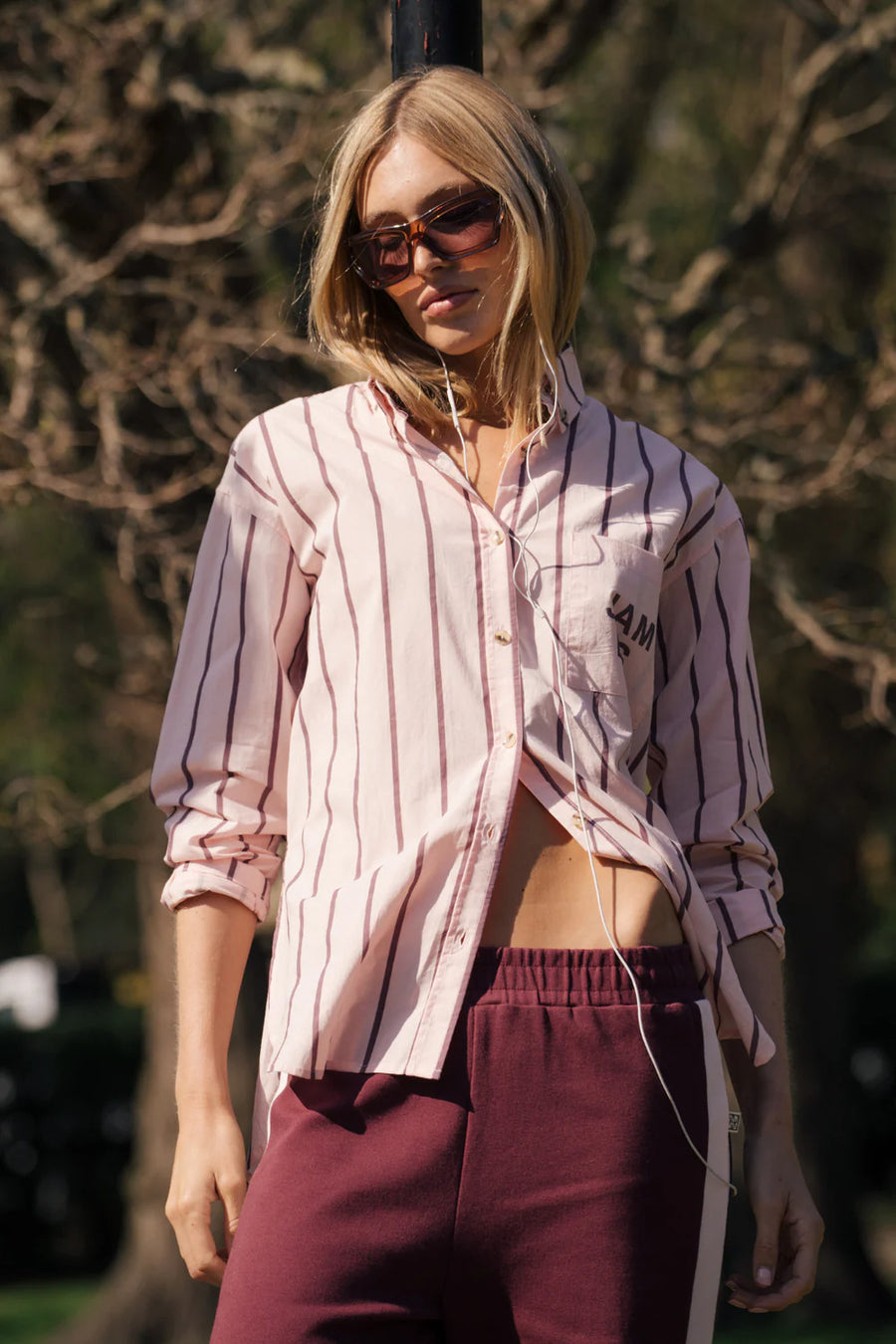 ARAMINTA JAMES II ALPINE Cotton Stripe Shirt - Light Blush