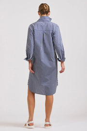 Shirty II CLASSIC Cotton Shirtdress - French Navy Stripe