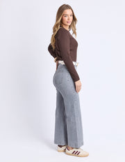 Foxwood II SCOOP RIB LONG SLEEVE TOP - Coffee