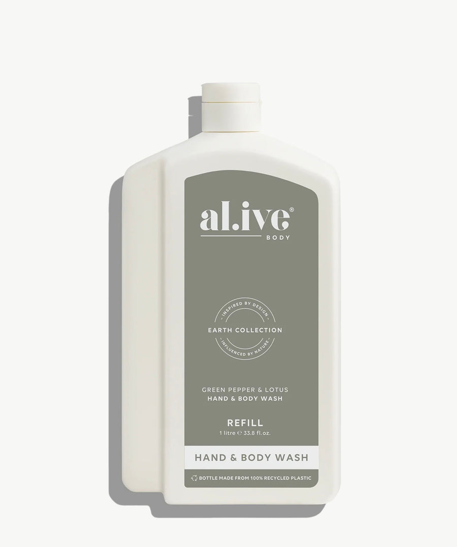 Al.ive II 1 Litre REFILL Hand & Body Wash - Green Pepper & Lotus