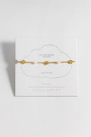 Flower Pearl Hammered Disc Bracelet