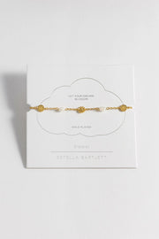 Estella Bartlett II Flower Pearl Hammered Disc Bracelet