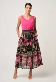 OnceWas II CORDELIA Placement Silk Cotton Skirt - Anthos Lotos