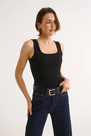 PRIMI II HARMONY SQUARE NECK TANK - Black
