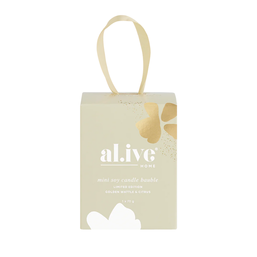 Al.ive II Mini Soy Candle Bauble - Golden Wattle & Citrus