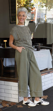 Maud Dainty II THISTLE KNIT TOP - Oregano