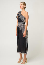 Oncewas II PETITE AMIRA One Shoulder Dress - onyx