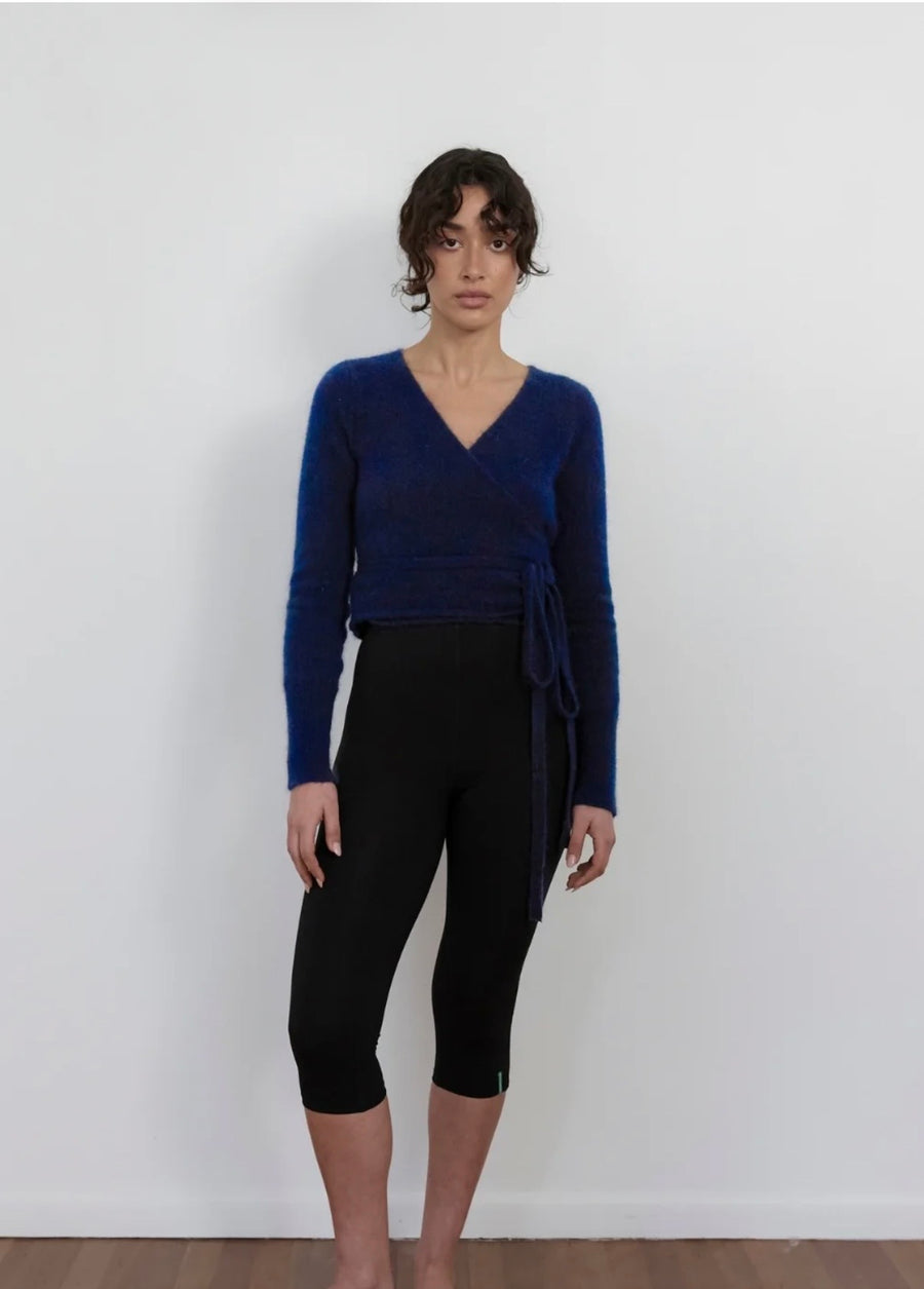 Pinky & Kamal II MOHAIR Wrap Cardigan - dark navy