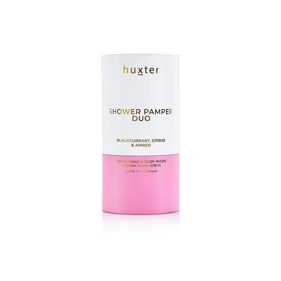 Huxter II Shower Pamper Duo - Blackcurrant, Citrus & Amber - Xmas Flowers Collection