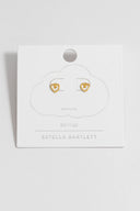 Heart Doodle Wire Stud Earrings - Gold