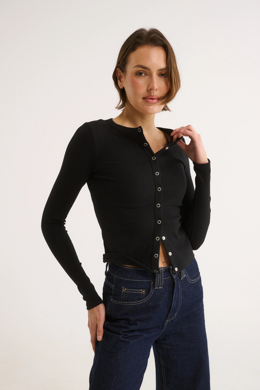Primi II CATERINA SNAP Button Top - black