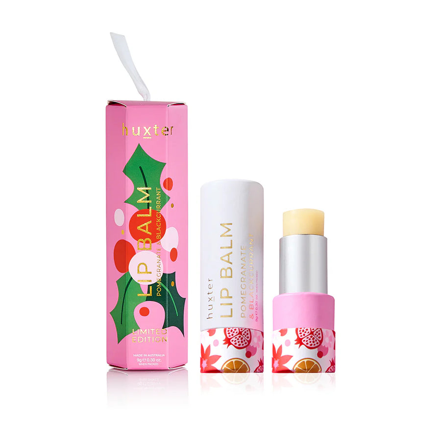 Huxter II Hanging Lip Balm 9gm - Pomegranate & Blackcurrant - Xmas Flowers Collection