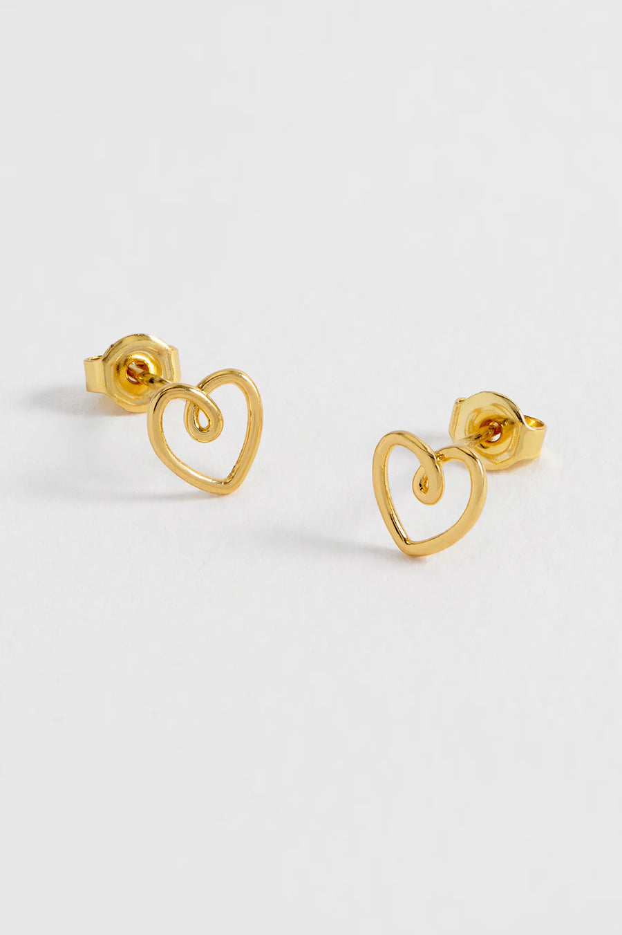 Estella Bartlett II Heart DOODLE Wire Stud Earrings - Gold
