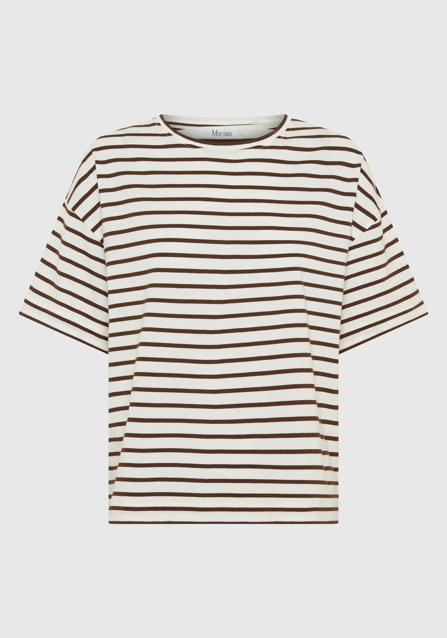 Morrison II ARCHIE Stripe Tee - Mocha/white
