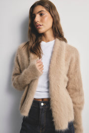 World Of Nomads II ZOE Cropped Open Cashmere Cardigan - Latte