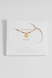 Estella Bartlett II CZ Pendant Rainbow Beaded Necklace