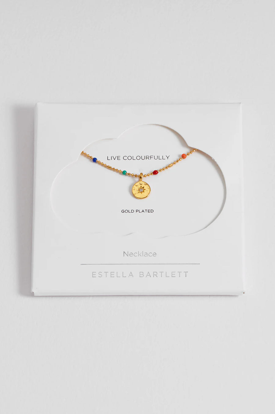 Estella Bartlett II CZ Pendant Rainbow Beaded Necklace