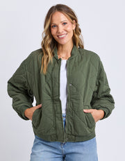 Elm Lifestyle II JEAN Quilted BOMBER Jacket - clover