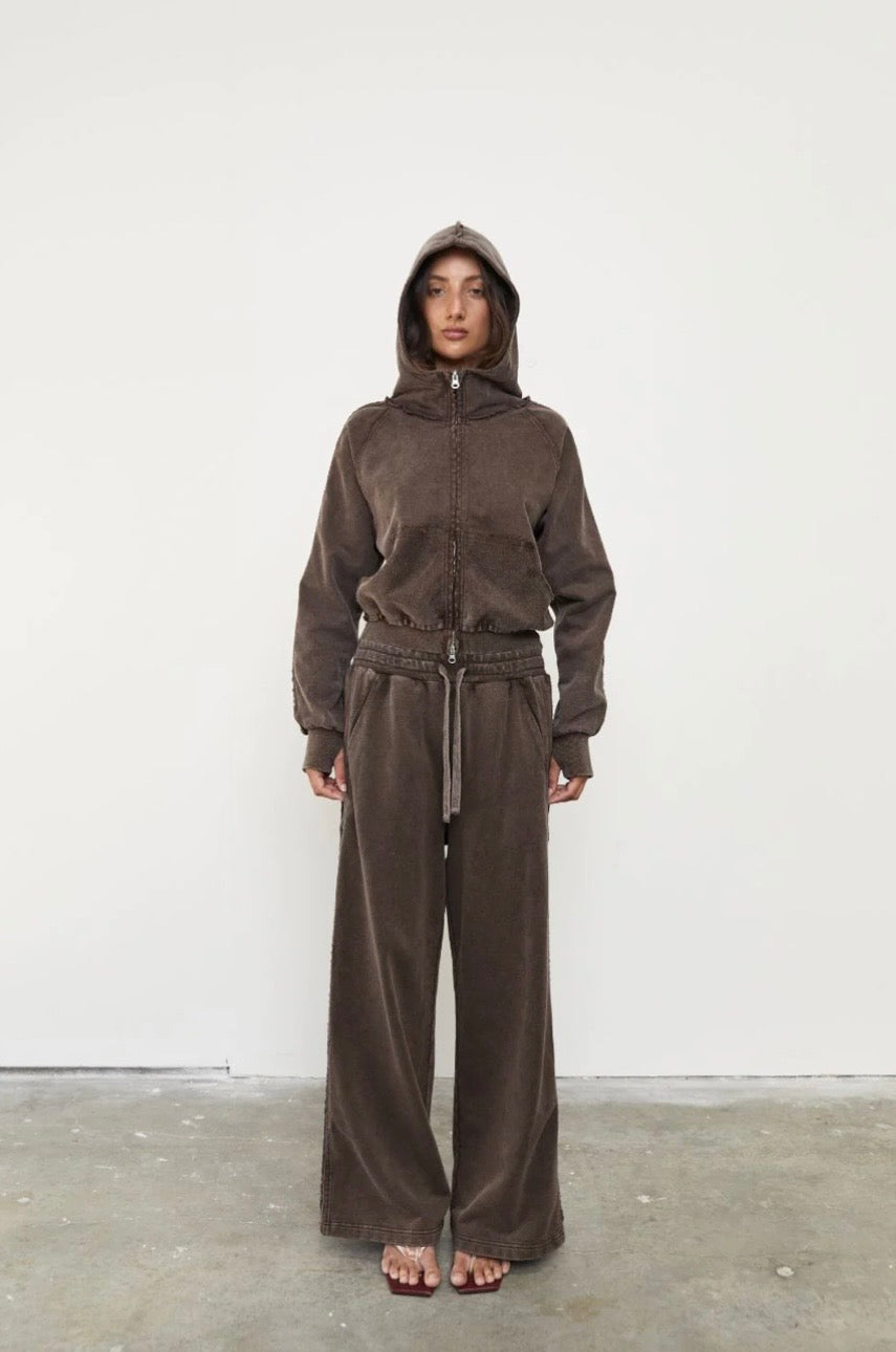Pinky & Kamal II ACID WASH TRACK PANT - Soil