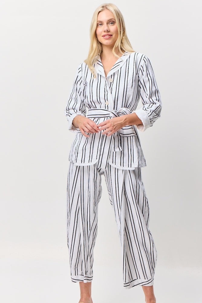 VALIA II MAGNOLIA Pant - Black/White Stripes
