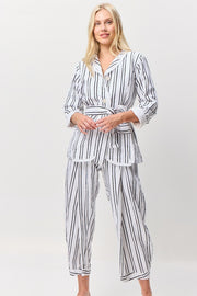 VALIA II MAGNOLIA Pant - Black/White Stripes