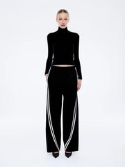 Ena Pelly II VALENTINA Stripe Pant - black