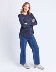 ELM Lifestyle II KAJA LONG SLEEVE TEE - Navy