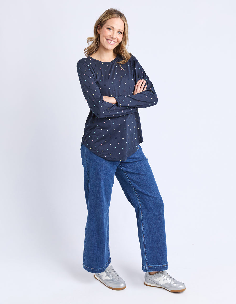 ELM Lifestyle II KAJA LONG SLEEVE TEE - Navy