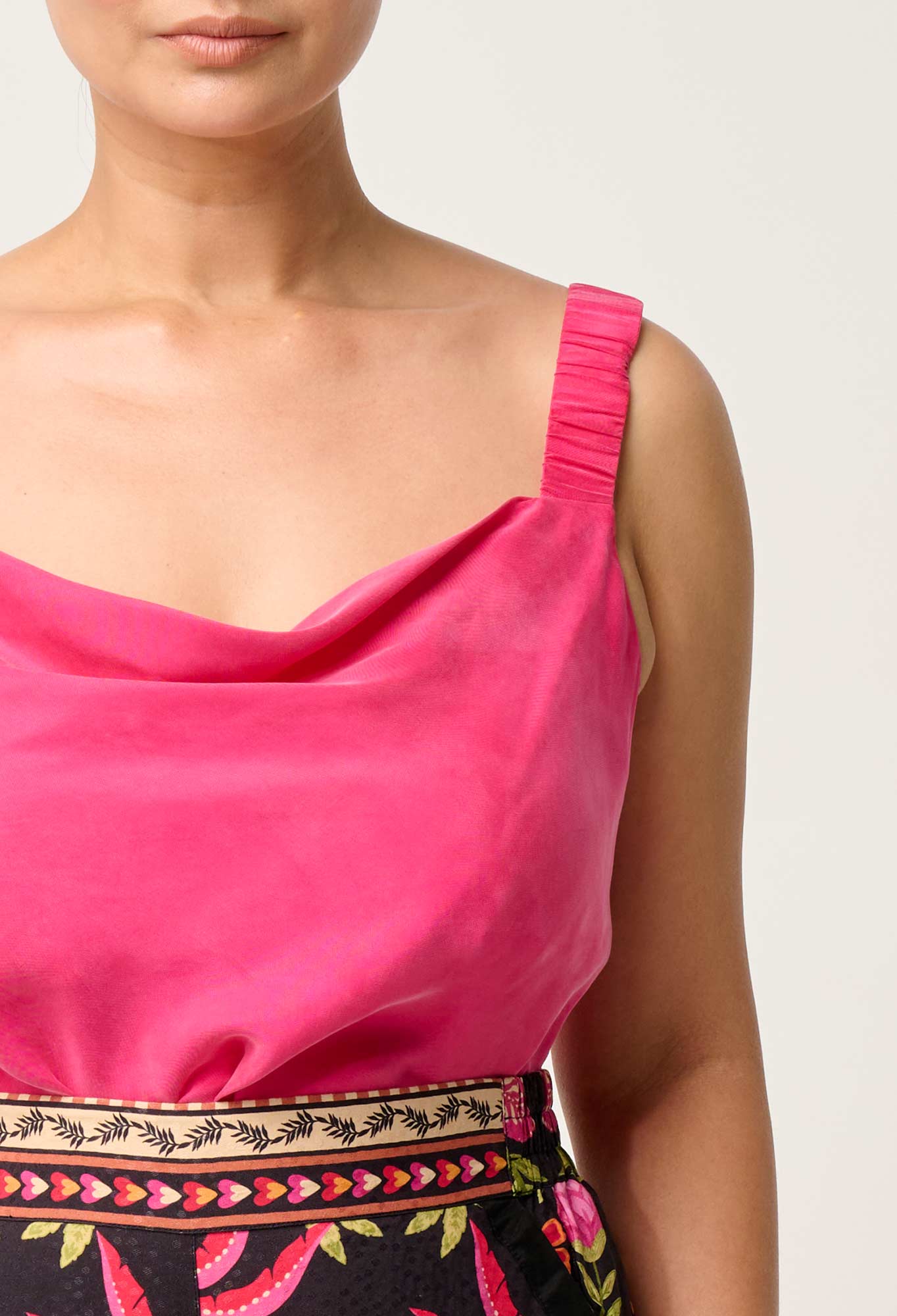 OnceWas II DELRAY Reversible Cupro Cami - Celosia Pink