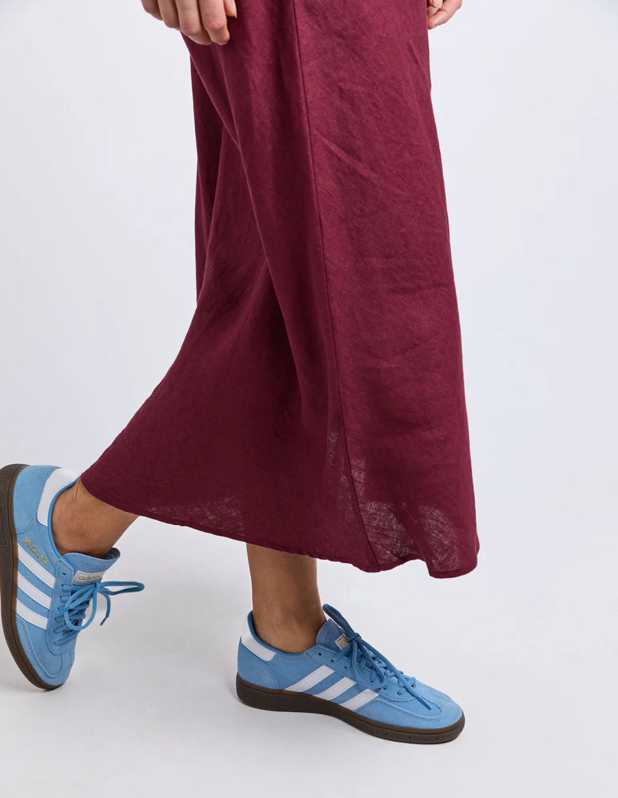 Elm Lifestyle II ELENI Bias Linen Skirt - plum