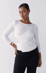 PINKY & KAMAL II HIRA Wrap Top - white
