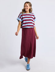 Elm Lifestyle II M KINLEY Stripe Tee - plum & blue