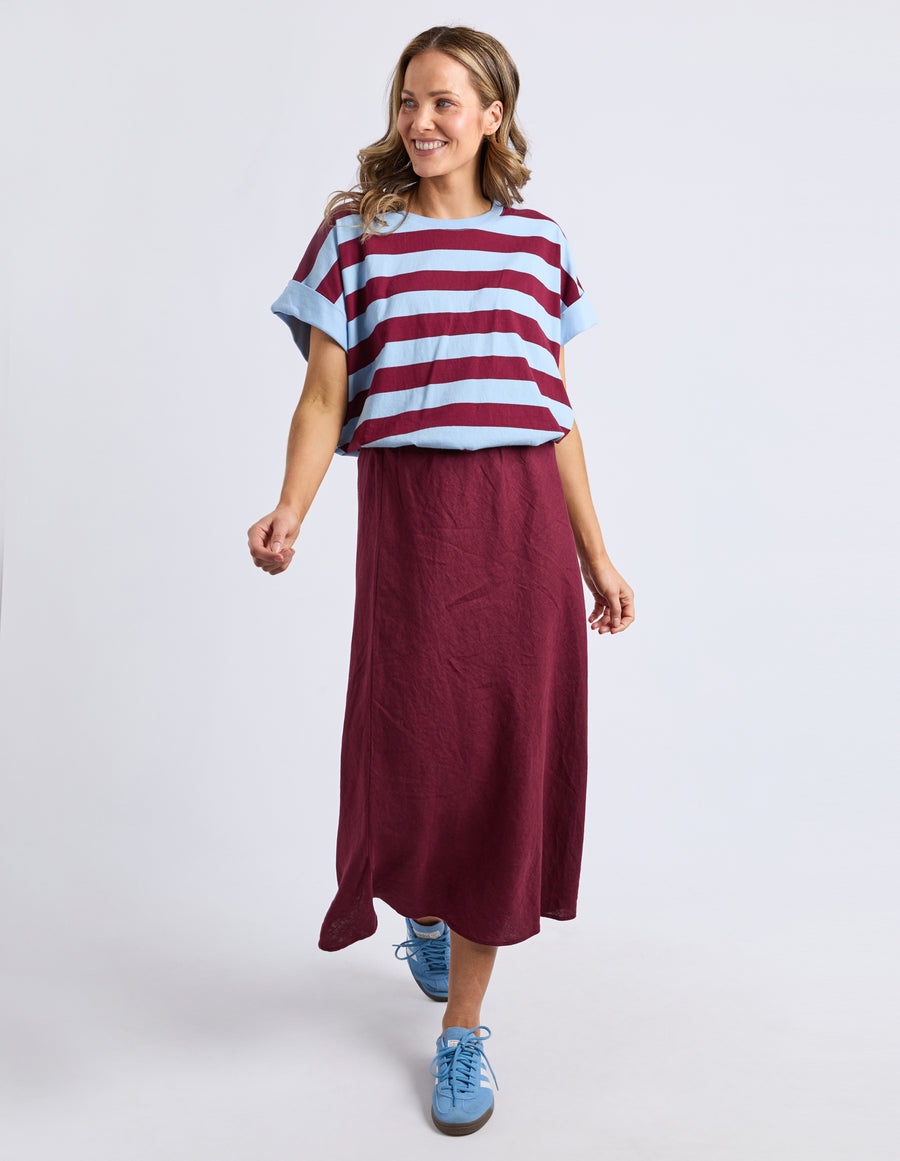 Elm Lifestyle II M KINLEY Stripe Tee - plum & blue