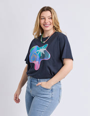 Elm II PARTY APPLIQUÉ TEE - Blue