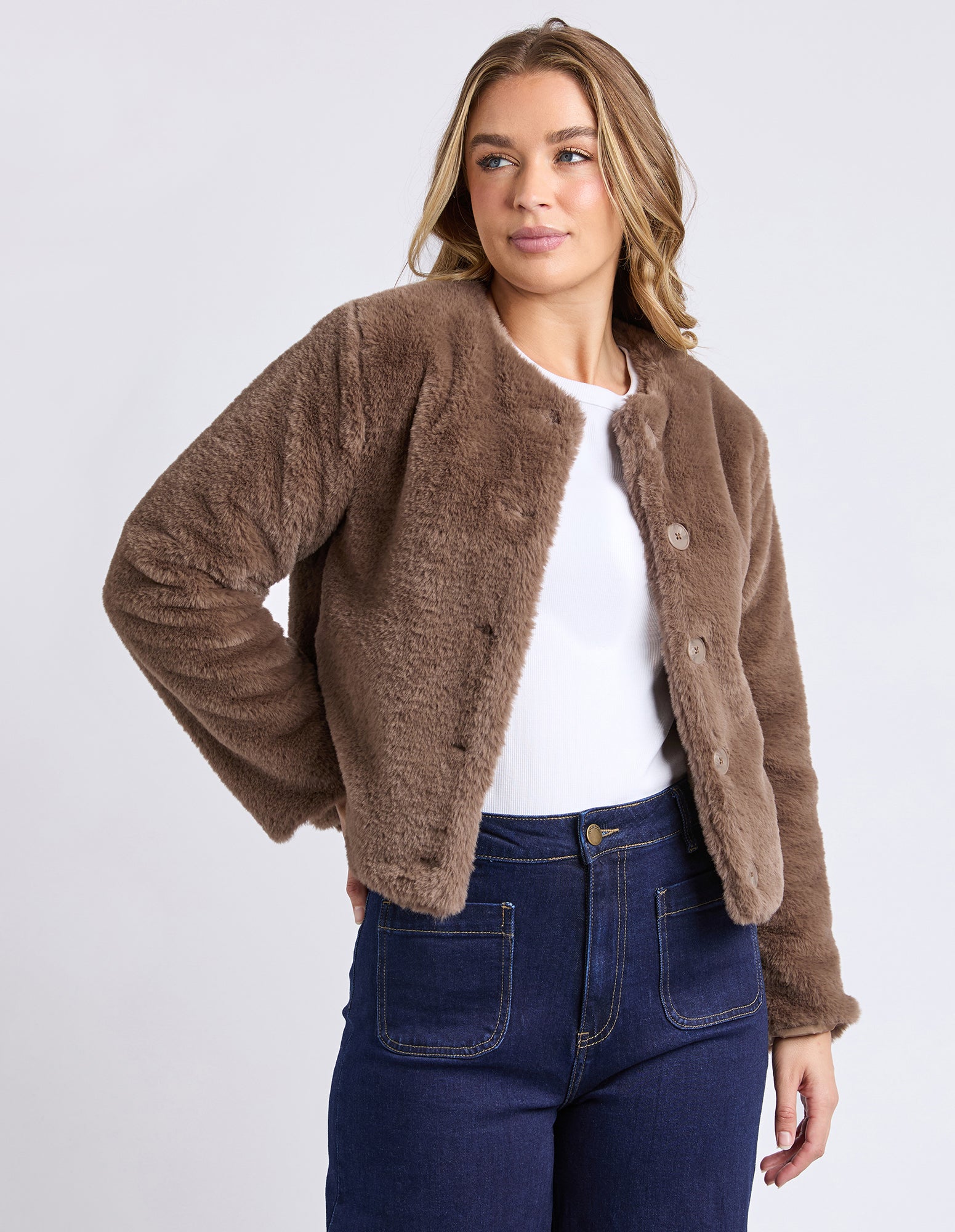 Foxwood II SOFIA FUR Jacket - mocha