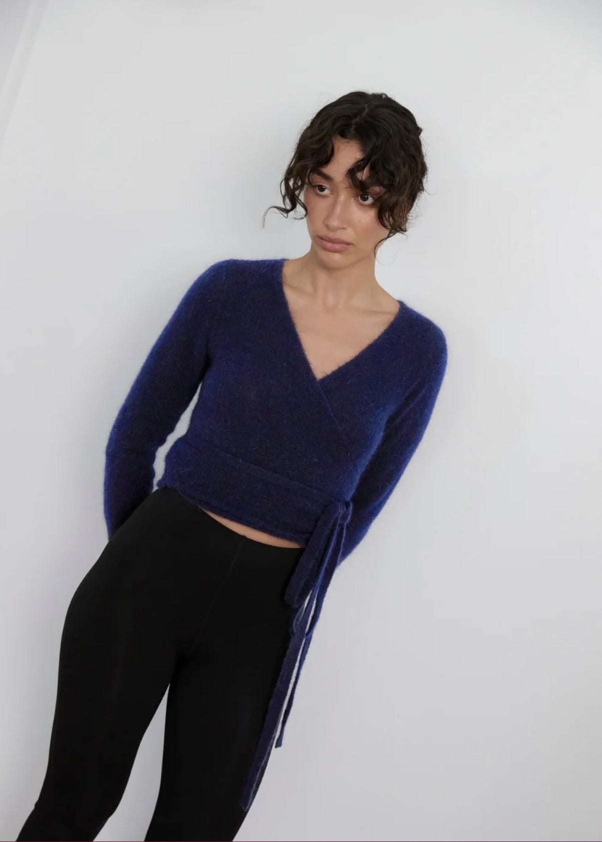 Pinky & Kamal II MOHAIR Wrap Cardigan - dark navy