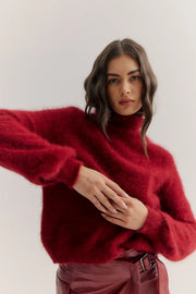 World Of Nomads II MAYA Roll Neck Knit - Merlot