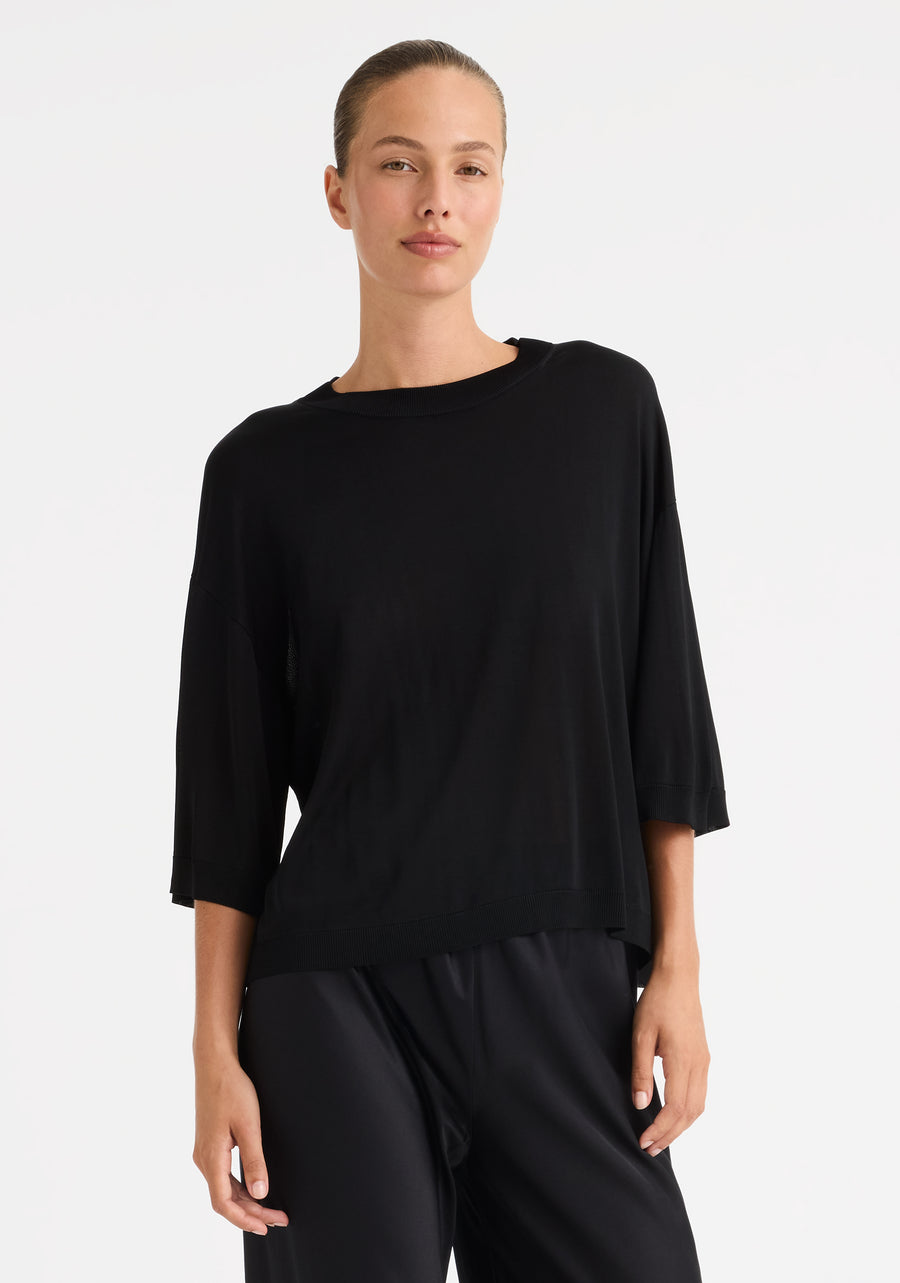 Morrison II NELE KNIT T-SHIRT - Black