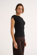 Valentina Off Shoulder Top - Black
