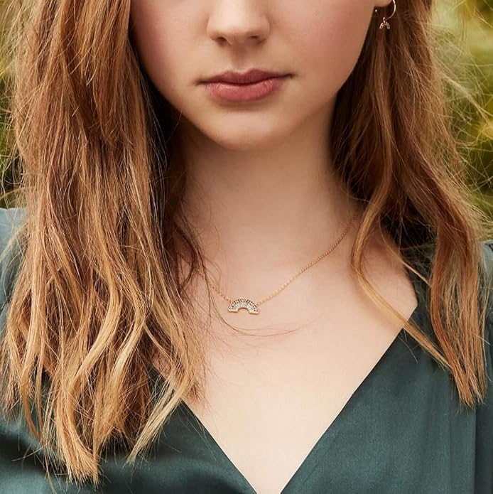 Estella Bartlett II Full Rainbow Necklace - Gold Plated