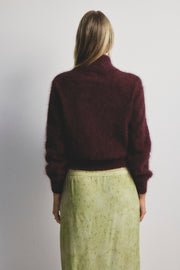 World Of Nomads II FELIX Zip Up Cashmere Bomber - Aubergine