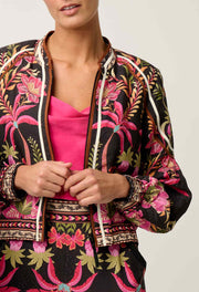 OnceWas II ARABELLA Reversible Viscose Detail Jacket - Anthos Lotos / Black