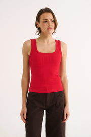 PRIMI II HARMONY SQUARE NECK TANK - Red