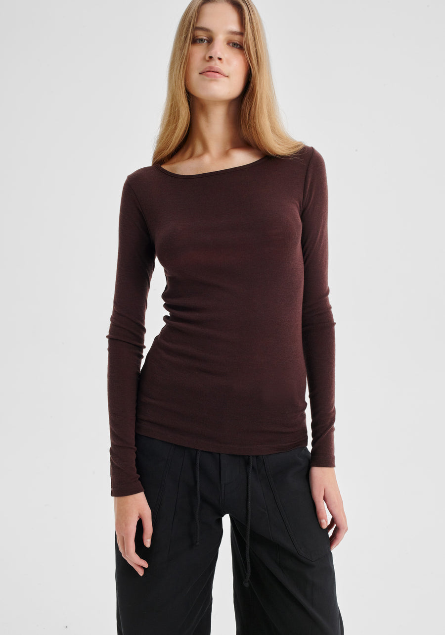 Morrison II MORRI Merino Round Neck - espresso